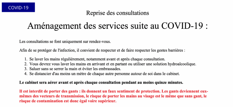 Aménagement des services suite au COVID-19